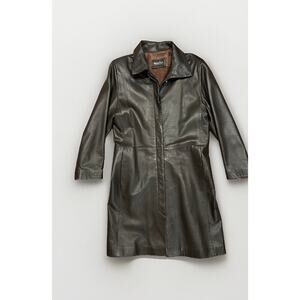 Bettina Rizzi Buenos Aires Brown Soft Long Leather Minimalist Jacket size S/M